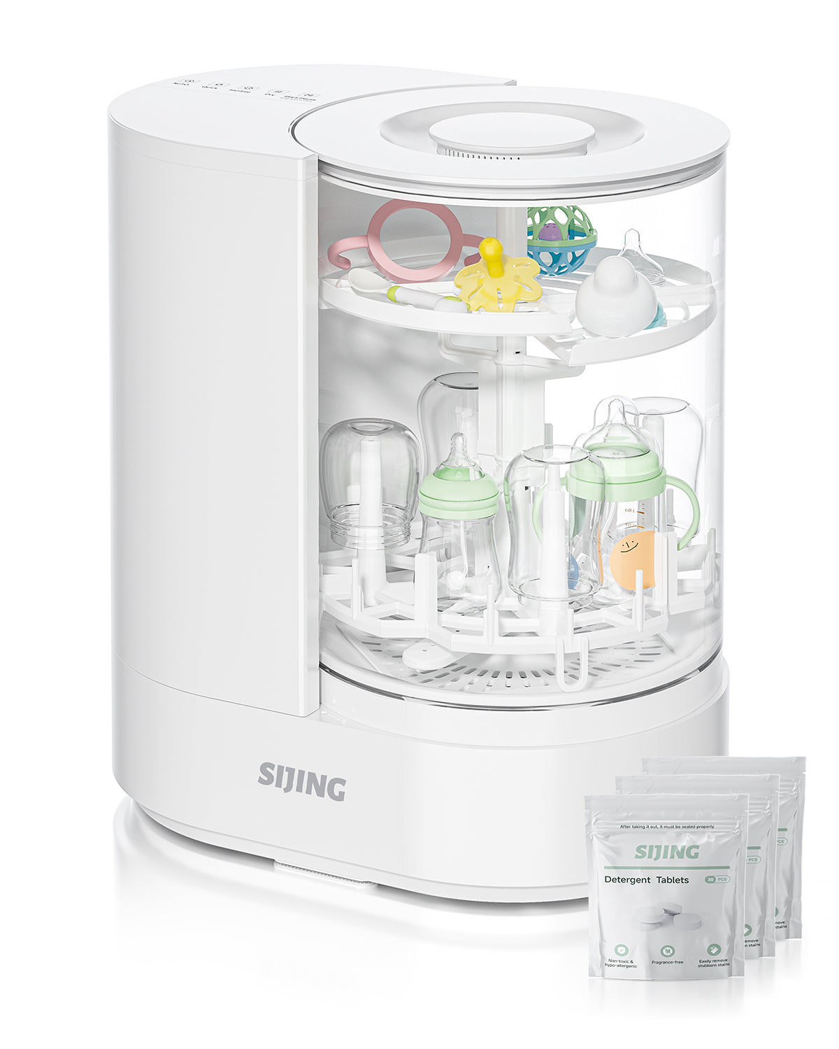SIJING Glass Baby Bottle Washer & Sterilizer   No Plastic Contact. Pure Cleaning for Your Baby.